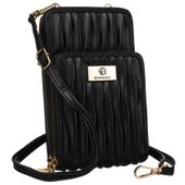 torebka-portfel ze skóry ekologicznej w czarnym kolorze z modnym