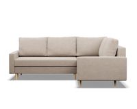 Duży narożnik, prawy, MILO, velvet, 223x172x92 cm, beżowy | TYLETEGOTU