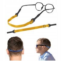Taśma na okulary na regulowanej gumce z silikonowymi zaczepami - ŻÓŁTY