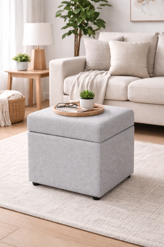 Pufa kwadratowa z pojemnikiem salon sypialnia 38x38x42 szara M1 OTTO na Arena.pl