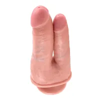 king cock double model 20,9cm - dwustronna anatomiczna forma z przyssawką