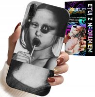 ETUI DO MOTOROLA MOTO E6 PLUS - MONA LISA Z LIZAKIEM MODNE WZORY CASE