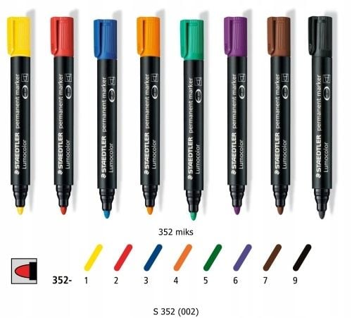 Marker permanent STAEDTLER 8kolorów okrągły 352WP8 na Arena.pl