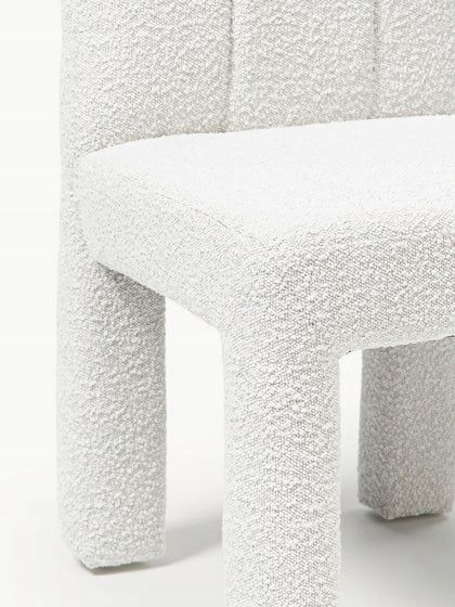 Krzesło tapicerowane Bouclé Lukas Białe zdjęcie 5