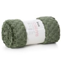 Koc flano CINDY6 150x200 oliwkowy 260gsm efekt 3D miękki