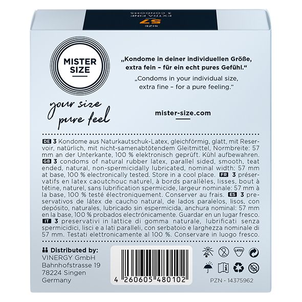 Mister.size Condoms 57 Mm 3 Pieces zdjęcie 1