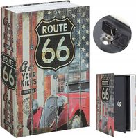 KASETKA METALOWA KSIĄŻKA SEJF NA PIENIĄDZE SKRYTKA DUŻA SCHOWEK ROUTE 66