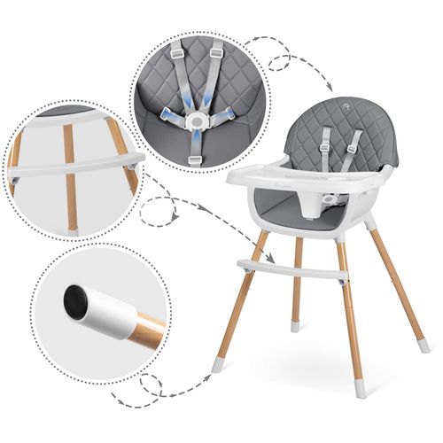 Krzesełko do karmienia Nukido Lilo szare na Arena.pl