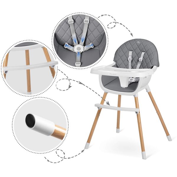 Krzesełko do karmienia Nukido Lilo szare zdjęcie 12
