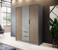 Szafa Lamele 155cm  Szara NELA PS