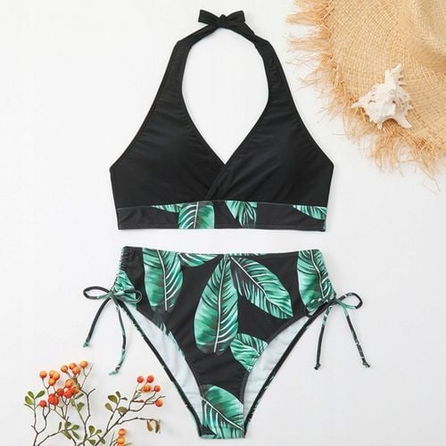 STRÓJ KĄPIELOWY DWUCZĘŚCIOWY KOSTIUM WYSOKI STAN SEXY BIKINI PUSH UP BOHO L na Arena.pl