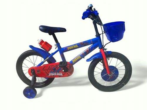 Rower Rowerek Dziecięcy 16 Cali SPIDERMAN Dla Chłopca Kółka Boczne Koszyk na Arena.pl