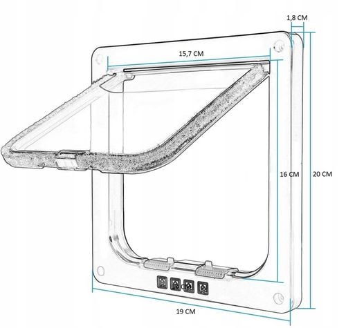 DRZWI Z KLAPĄ DLA PSA KOTA DRZWICZKI WAHADŁOWE KLAPA 4 SPOSOBY BIAŁE S na Arena.pl