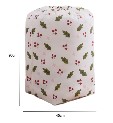 Pojemny pokrowiec peva w liściu na pościel zabawki ubrania ściągany 90x45 na Arena.pl