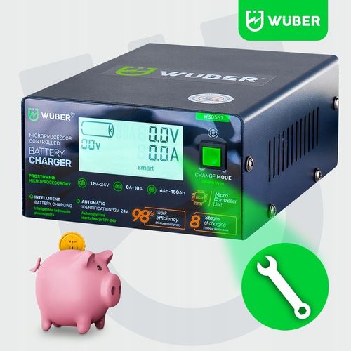 PROSTOWNIK 12V i 24V MIKROPROCESOROWY ŁADOWARKA DO AKUMULATORA NAPRAWA 10A na Arena.pl