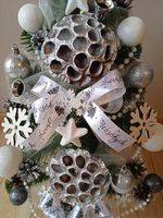 CHOINKA mała z dekoracją ubrana z lampkami 50 cm