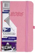 Kalendarz 2026 A6 Tygodniowy Techno, Różowy