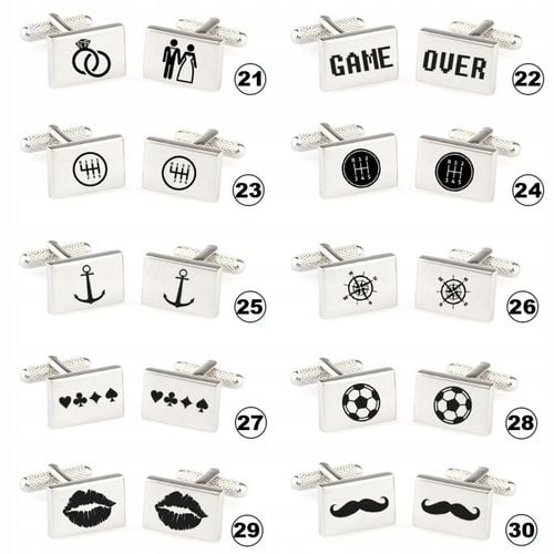 Spinki do mankietów prostokątne TWÓJ TEKST GRAFIKA na Arena.pl