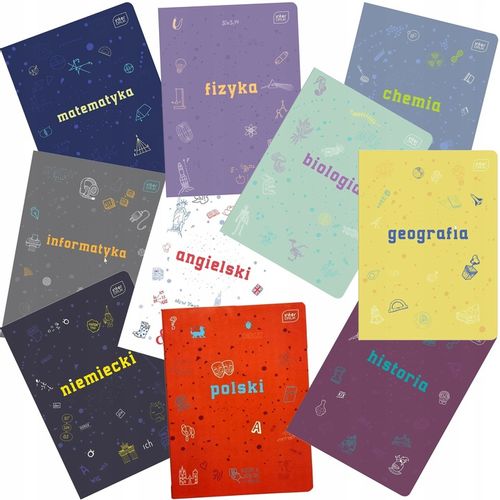 ZESTAW 10 ZESZYTÓW TEMATYCZNYCH PRZEDMIOTOWYCH ZE ŚCIĄGĄ 60k A5 INTERDRUK na Arena.pl