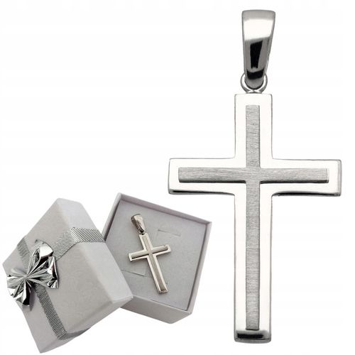 Krzyżyk srebrny rodowany bez wizerunku srebro 925 na Arena.pl