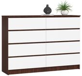 KOMODA K 140 cm 8 SZUFLAD WENGE / BIAŁA