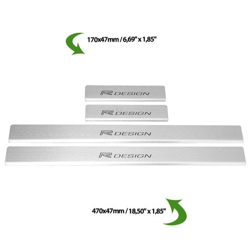 Listwa progowa VOLVO XC40  R DESIGN Stal nierdzewna 304 mat z czarnymi lite na Arena.pl