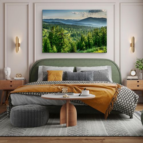 Obraz Do Jadalni KRAJOBRAZ Las Natura Mgła Góry Efekt 3D 100cm x 70cm na Arena.pl