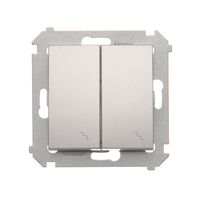 Simon54 Łącznik schodowy podwietlany  DW6/2L.01/43 srebrny