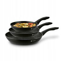 Zestaw PATELNI na GAZ Non stick SOLIDNE CZARNE Tadar Erlan 20/24/28