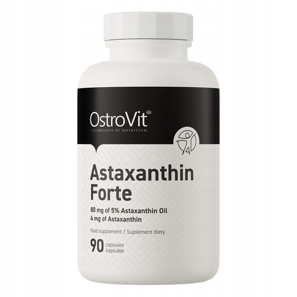 OstroVit Astaxanthin FORTE 90 kaps ASTAKSANTYNA NATURALNA 4 mg Antyoksydant zdjęcie 1