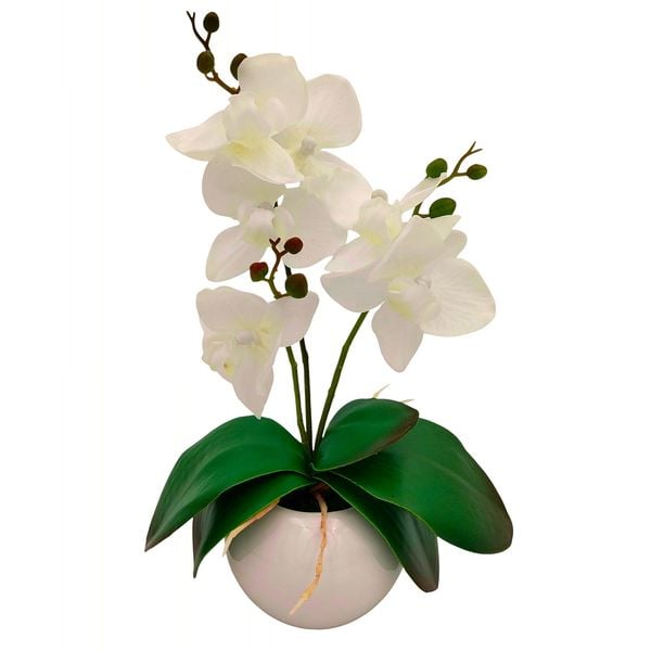 SZTUCZNY STORCZYK W DONICZCE BIAŁY ROŚLINA DONICZKOWA SZTUCZNA ORCHIDEA zdjęcie 3