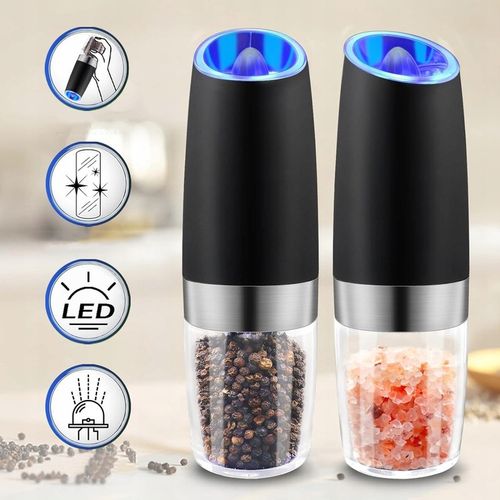 ELEKTRYCZNY MŁYNEK DO PIEPRZU ZESTAW 2 SZT MŁYNKÓW DO SOLI I PIEPRZU, Z LED na Arena.pl