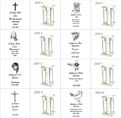 Ekskluzywny znicz szklany złoto biały PERSONALIZOWANY GRAWER dla SZWAGIERKI na Arena.pl