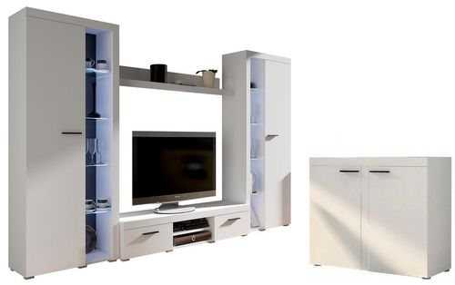 Meblościanka z oświetleniem LED + komoda Dąb Sonoma na Arena.pl