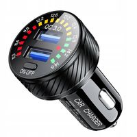 2 x Ładowarka samochodowa 2x USB 3A QC3.0 36W Woltomierz