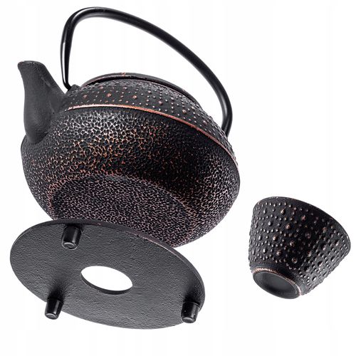 KADAX Czajnik Czarny 800ml Imbryk Żeliwny Do Herbaty Dzbanek + 4 Czarki na Arena.pl