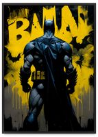Plakat batman ilustracja w ramie 40x50 cm w czarnej ramie