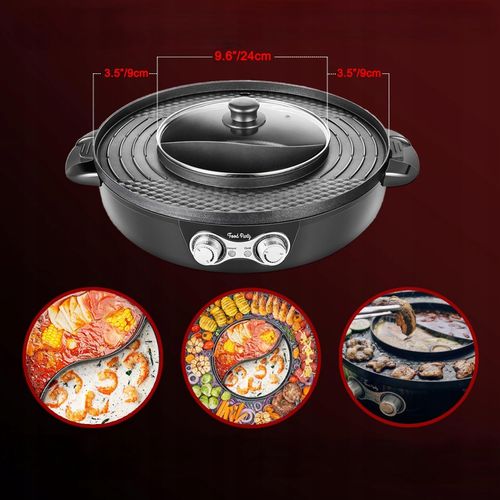 Grill Elektryczny Garnek Patelnia Elektryczna Stołowy Garnek Tajski 2W1 na Arena.pl