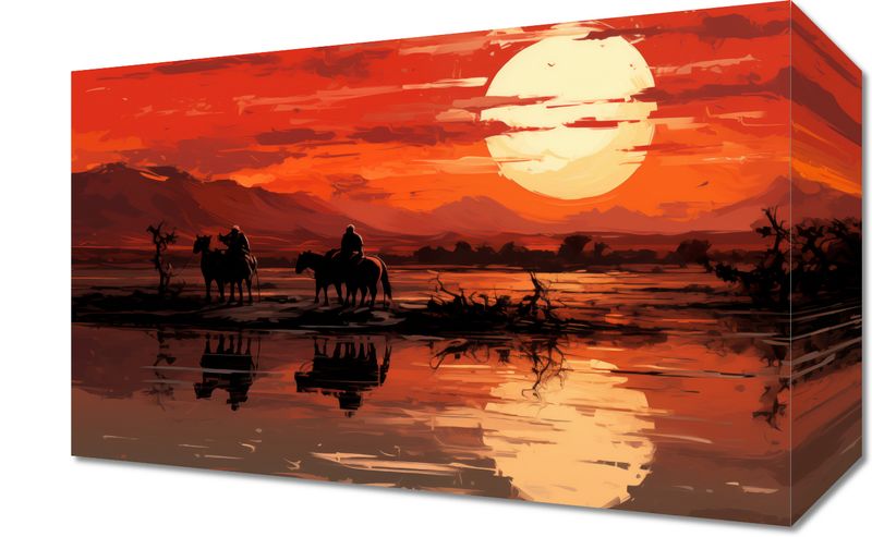 Obraz 30x20cm Zachód Słońca na Prerii zdjęcie 1