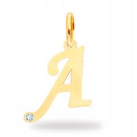 ZŁOTA ZAWIESZKA Z BRYLANTEM PR.585 LITERKA LITERA A
