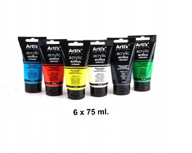 Farby akrylowe ArtiX 6 szt. x 75 ml zdjęcie 2