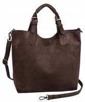 DELAURE TOREBKA damska SHOPPER A4 CASUAL ZAMSZ czekolada