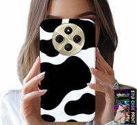 ETUI DO XIAOMI REDMI 14C 4G - CZARNO - BIAŁE ŁATY KROWA, MODNE WZORY