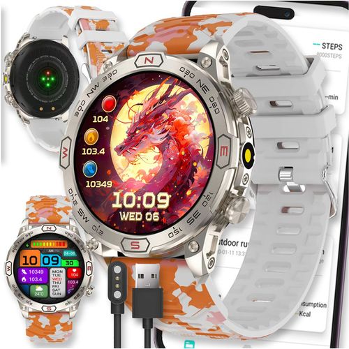 SMARTWATCH ZEGAREK WATCH AMOLED 5 ATM SP02 MĘSKI SMART ROZMOWY SPORT OPASKA KC86 na Arena.pl
