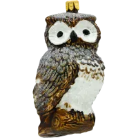 Bombka choinkowa szklana: Sówka: brązowa