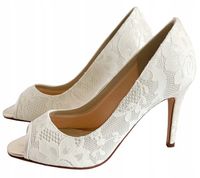 BUTY NA OBCASIE CZÓŁENKA NA ŚLUB ŚLUBNE SZPILKI BIAŁE 38,5