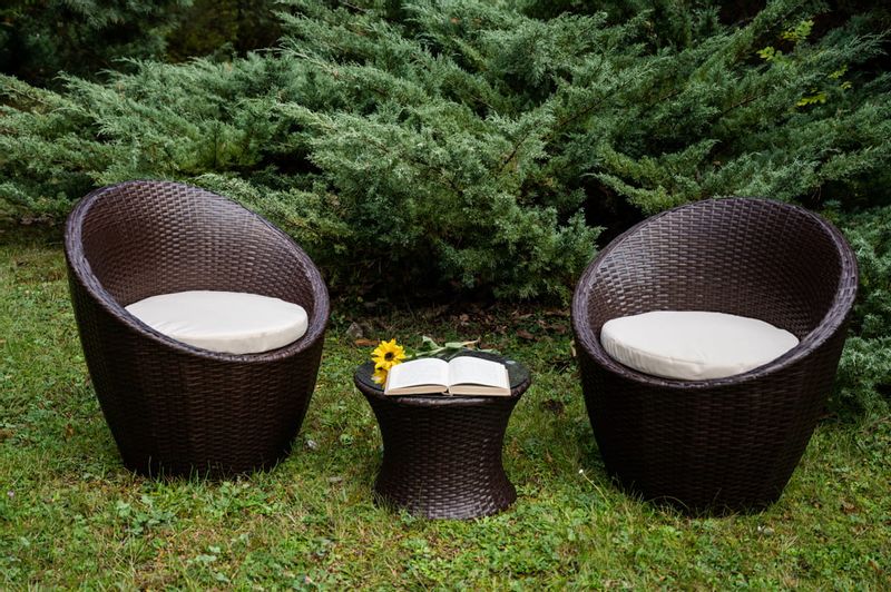 Komplet mebli z technorattanu MODICO brąz zdjęcie 1