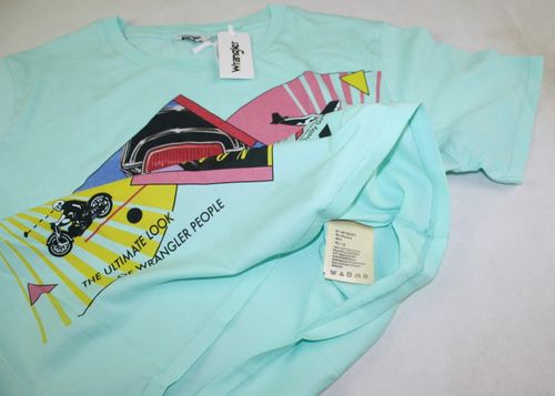 Damska koszulka Wrangler - seledynowa z grafiką - W7382EVWD - M na Arena.pl