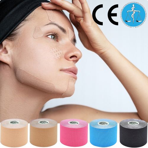 TAŚMA DO BIUSTU TAPINGU TWARZY 5m KINEZJOLOGICZNA KINESIO LIFT TAPE TEJPY na Arena.pl