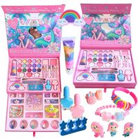 Super Zestaw DO MAKIJAŻU Z BIŻUTERIĄ Kuferek z Szufladą Kosmetyków 50 el.